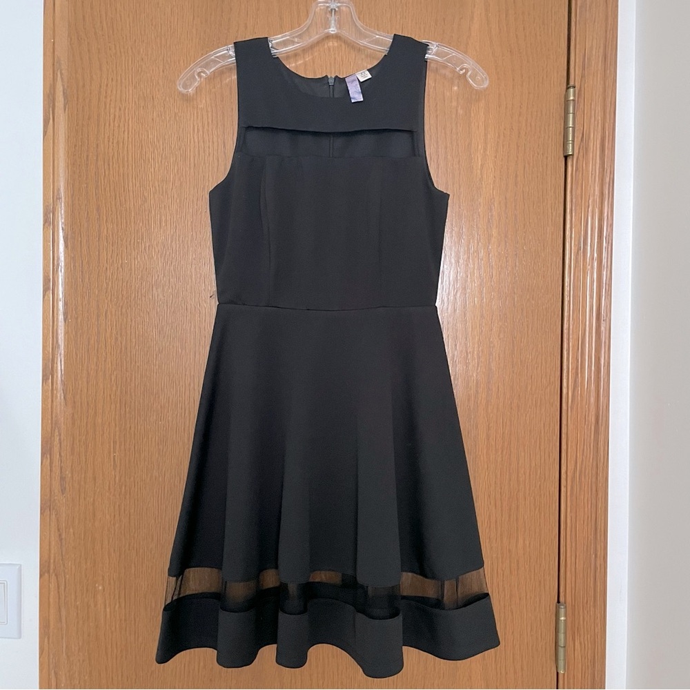 Alya XS black mesh skater dress